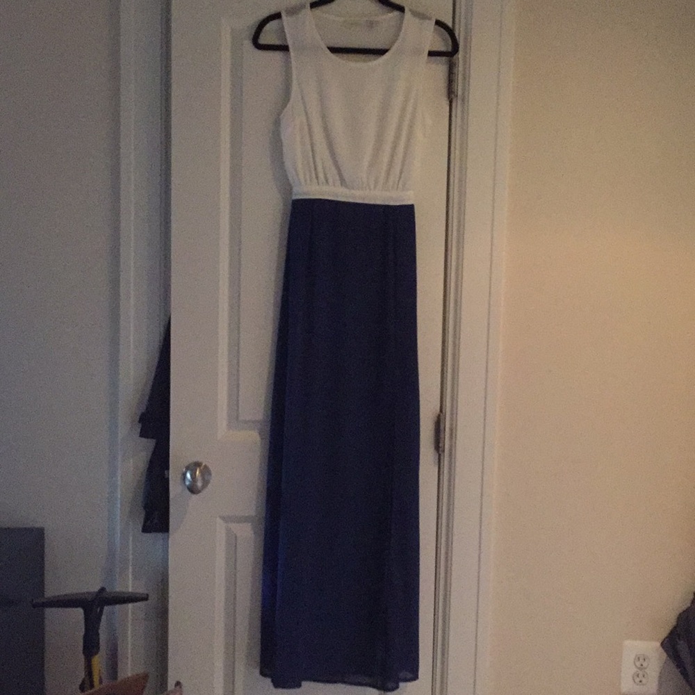 Costa Blanca Maxi Dress with Open Lower Back